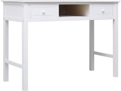Psací stůl 108 x 45 x 76 cm masivní pavlovnie [338537] (Barva Bílá)