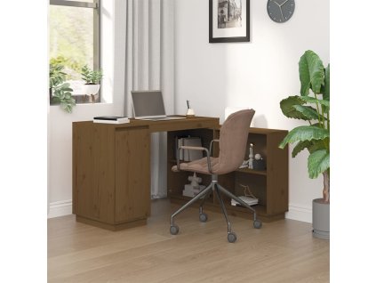 Psací stůl 110 x 50 x 75 cm masivní borové dřevo [814507] (Barva medová hnědá)