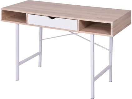 Psací stůl s 1 zásuvkou, dub a bílá barva [20135]