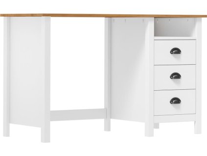 Psací stůl Hill 3 zásuvky 120x50x74 cm masivní borovice [288998] (Barva Bílo-hnědá)