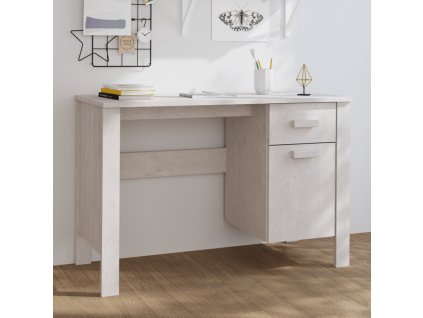Psací stůl HAMAR 113 x 50 x 75 cm masivní borovice [340461] (Barva Bílá)