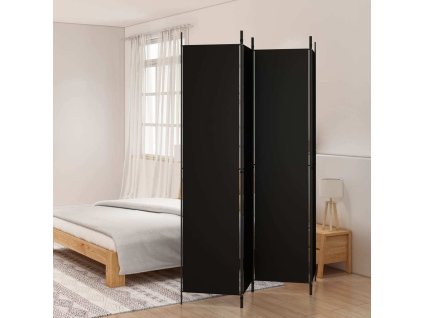 4dílný paraván 200x220 cm textil [350201] (Barva Černá)