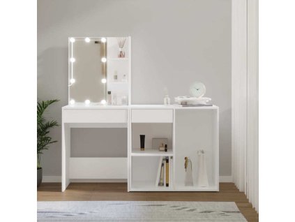LED toaletní stolek se skříňkou bílý kompozitní dřevo [3082017]