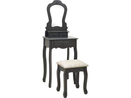 Toaletní stolek se stoličkou 50 x 59 x 136 cm pavlovnia [289313] (Barva Šedá)