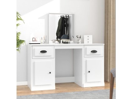 Toaletní stolek se zrcadlem 130 x 50 x 132,5 cm [3185335] (Barva Bílá)