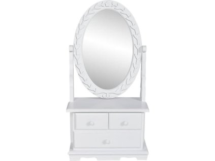 Toaletní stolek s oválným sklopným zrcadlem MDF [60627]
