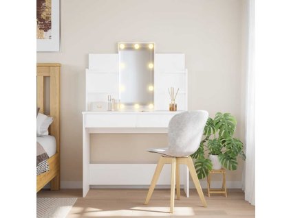 Toaletní stolek s LED osvětlením 96 x 40 x 142 cm [837892] (Barva Bílá)