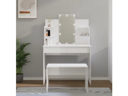Set toaletního stolku s LED kompozitní dřevo [3114127]