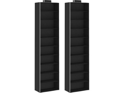 Závěsný organizér na oblečení 2 ks s 10 policemi textil [288327] (Barva Černá)