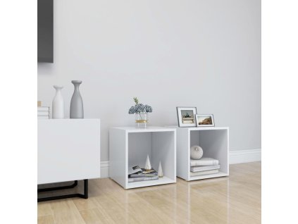 TV stolky 2 ks 37 x 35 x 37 cm kompozitní dřevo [805499] (Barva Bílá)