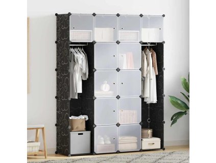Modulární skříň se 14 přihrádkami 37 x 146 x 180,5 cm [240499] (Barva Černobílý)