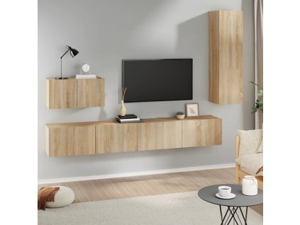 4dílný set TV skříněk kompozitní dřevo [3114328]