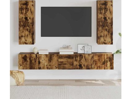 5dílný set TV skříněk kompozitní dřevo [3114251] (Barva Kouřový dub)