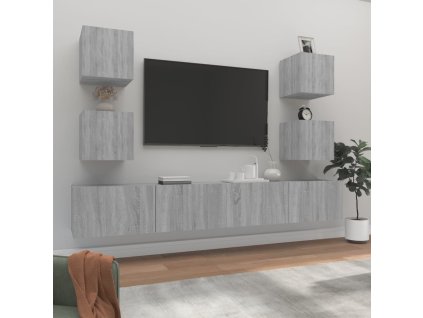 6dílný set TV skříněk kompozitní dřevo [3114264] (Barva dub sonoma)