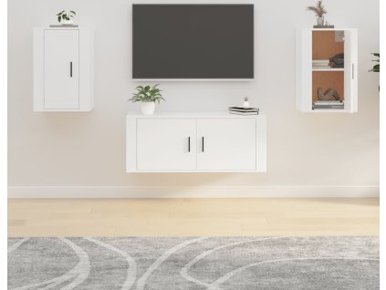Nástěnné TV skříňky 2 ks 40 x 34,5 x 60 cm [816657] (Barva Bílá)