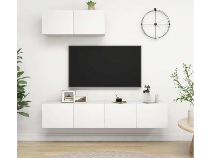 TV skříňky 3 ks dřevotříska [3079541] (Barva šedá s vysokým leskem)