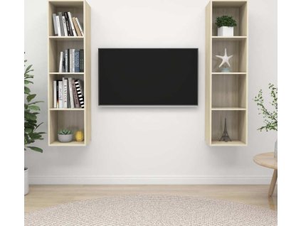 Nástěnné TV skříňky 2 ks dřevotříska [3079865] (Barva dub sonoma)