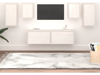 TV skříňky 6 ks masivní borové dřevo [3100240] (Barva Bílá)