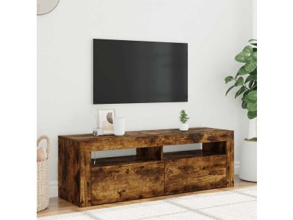 TV skříňka s LED osvětlením 120x35x40 cm [804315] (Barva Bílá a dub sonoma)