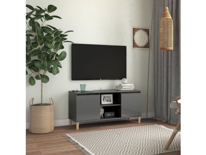 TV stolek masivní dřevěné nohy 103,5 x 35 x 50 cm [805967]