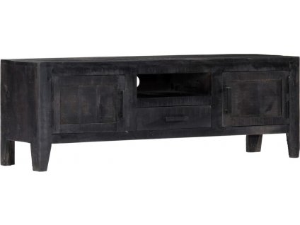 TV stolek černý 118 x 30 x 40 cm masivní mangovníkové dřevo [247985]