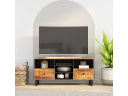 TV stolek 100 x 33 x 46 cm masivní akácie a kompozitní dřevo [351978]