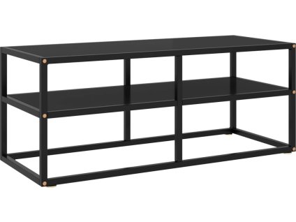 TV stolek s m sklem 100 x 40 x 40 cm [322856] (Barva Černá)