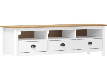 TV stolek Hill 158 x 40 x 47 cm masivní borové dřevo [288930] (Barva Bílo-hnědá)