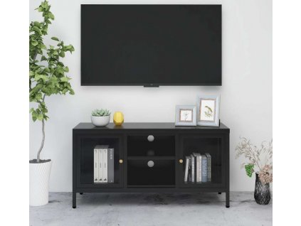 TV stolek 105 x 35 x 52 cm ocel a sklo [336058]