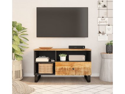 TV stolek 80 x 33 x 46 cm masivní mangovník a kompozitní dřevo [351974]