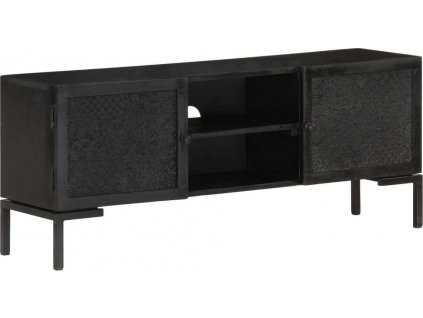 TV stolek černý 115 x 30 x 46 cm masivní mangovníkové dřevo [323577]
