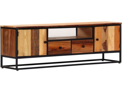 TV stolek 120 x 30 x 40 cm masivní recyklované dřevo a ocel [282726]