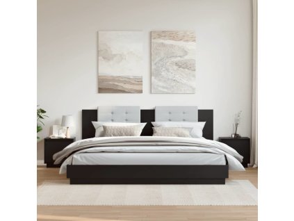 Noční stolky 2 ks 40 x 30 x 40 cm masivní borové dřevo [813314] (Barva Černá)