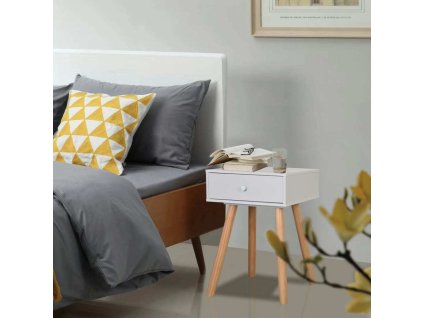 Noční stolky 2 ks masivní borové dřevo 40 x 30 x 61 cm [244740] (Barva Bílá)