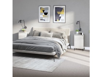 Noční stolky 2 ks 40 x 35 x 70 cm kompozitní dřevo [819649] (Barva Bílá s vysokým leskem)