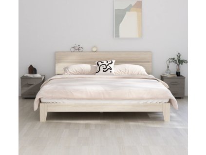 Noční stolky HAMAR 2 ks 40 x 35 x 44,5 cm masivní dřevo [340411] (Barva Světle šedá)