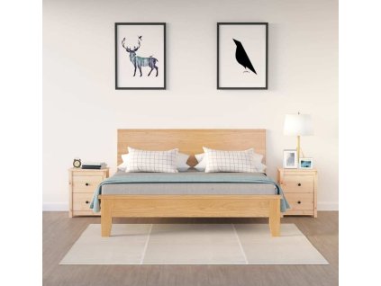 Noční stolky 2 ks 50 x 35 x 61,5 cm masivní borové dřevo [813680] (Barva Přírodní)