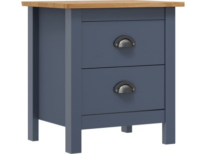 Noční stolek Hill 46 x 35 x 49,5 cm masivní borové dřevo [288905] (Barva Šedá)