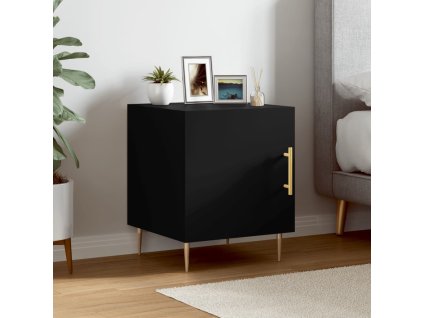 Noční stolek 40 x 40 x 50 cm kompozitní dřevo [827534] (Barva Černá)