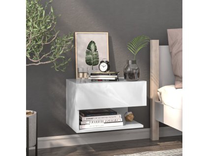 Nástěnný noční stolek [810953] (Barva Bílá)