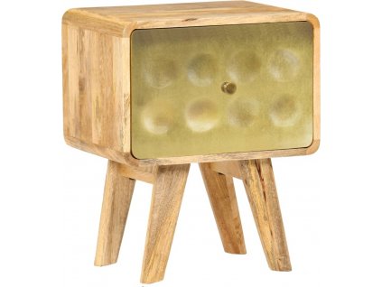 Noční stolek 49x40x30 cm masivní sheesham se zlatým potiskem [246343]