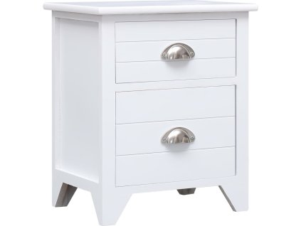 Noční stolek 38 x 28 x 45 cm dřevo pavlovnie [284049] (Barva Bílá)