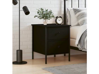 Noční stolek 40 x 42 x 50 cm kompozitní dřevo [825983] (Barva Černá)