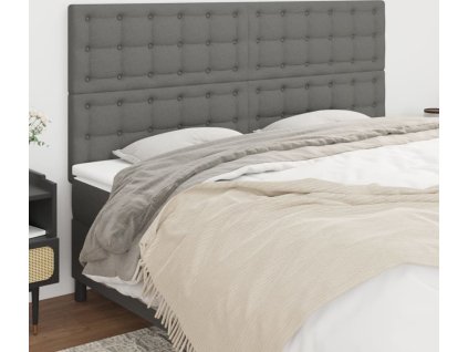 Čelo postele 200 x 5 x 118/128 cm látkové [3116789] (Barva Tmavě šedá)