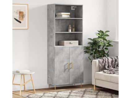 Skříň highboard 69,5 x 34 x 180 cm kompozitní dřevo [3189239] (Barva Bílá s vysokým leskem)