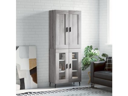 Skříň highboard 69,5 x 34 x 180 cm kompozitní dřevo [3199639] (Barva Šedá sonoma)