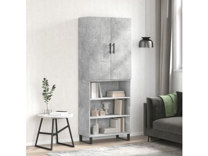 Skříň highboard 69,5 x 34 x 180 cm kompozitní dřevo [3196091] (Barva Bílá)