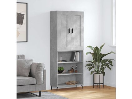 Skříň highboard 69,5 x 34 x 180 cm kompozitní dřevo [3200082] (Barva Černá)