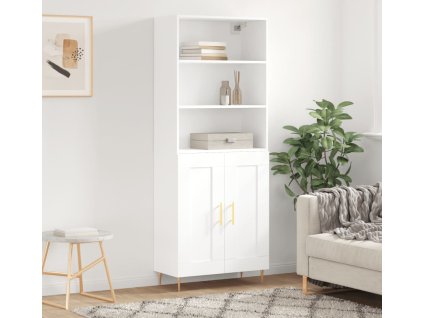 Skříň highboard 69,5 x 34 x 180 cm kompozitní dřevo [3189941] (Barva Bílá)