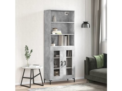 Skříň highboard 69,5 x 34 x 180 cm kompozitní dřevo [3189321] (Barva Betonová šedá)